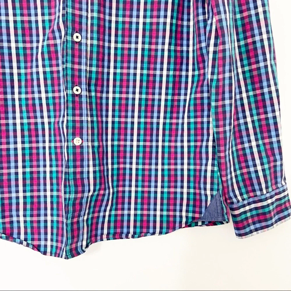 Thomas Pink Casual Multicolored Check Gingham Button Down Shirt Size Small S - Picture 2 of 6